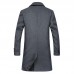 Mens Mid Long Slim Woolen Overcoat Thick Warm Double-breasted Stylish Trench Coat