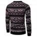 Mens Single Breasted V-Neck Christmas Stitching Color Sweaters Cardigans