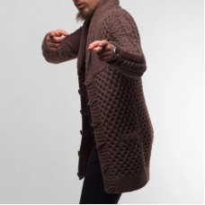 Men's Casual Knit Cardigans Single Breasted Thick Warm Winter Long Sleeve Sweater