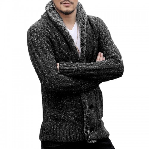 Mens Fashion Winter Knit Sweater Fit Buttons Fly Thick Warm Casual Long Sleeve Cardigans