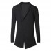 Men's Casual Black Long Fit Thick Warm Cardigans Fashion Mid Long Coats