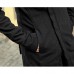 Men's Casual Black Long Fit Thick Warm Cardigans Fashion Mid Long Coats