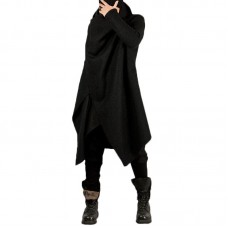 Men's Draping Stylish Irregular Hem Shawl Collar Cardigans Mid Long Cloak Casual Coats