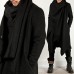 Men's Draping Stylish Irregular Hem Shawl Collar Cardigans Mid Long Cloak Casual Coats