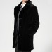 Mens Faux Fur Collar Winter Warm Fit Jacket Casual Mid Long Coats