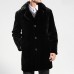 Mens Faux Fur Collar Winter Warm Fit Jacket Casual Mid Long Coats