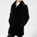 Mens Faux Fur Collar Winter Warm Fit Jacket Casual Mid Long Coats