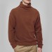 Autumn Winter Fleece High Collar Fashion Solid Color Long Sleeve T-shirts for Men