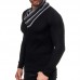 Men's Fashion Long Sleeve Turtleneck Knit Buttons Thick Cardigan Casual Sweaters