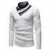 Men's Fashion Long Sleeve Turtleneck Knit Buttons Thick Cardigan Casual Sweaters