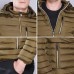 Mens Casual Cotton Down Padded Jacket Hooded Solid Color Coats