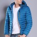 Mens Casual Cotton Down Padded Jacket Hooded Solid Color Coats