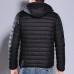 Mens Casual Cotton Down Padded Jacket Hooded Solid Color Coats