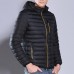 Mens Casual Cotton Down Padded Jacket Hooded Solid Color Coats