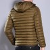 Mens Casual Cotton Down Padded Jacket Hooded Solid Color Coats