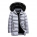 Mens Warm Cotton Padded Jacket Furry Hooded Insulated Winter Parka