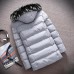 Mens Warm Cotton Padded Jacket Furry Hooded Insulated Winter Parka