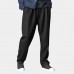 Mens Comfy Loose Breathable Elastic Waist Solid Color Cotton Jeans Pants