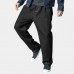 Mens Comfy Loose Breathable Elastic Waist Solid Color Cotton Jeans Pants