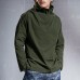 Mens Casual High Collar Fit Solid Color Long Sleeve T-shirts