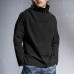 Mens Casual High Collar Fit Solid Color Long Sleeve T-shirts