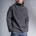 Mens Casual High Collar Fit Solid Color Long Sleeve T-shirts