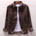 Mens Corduroy Winter Loose Button Fly Thick Warm Vintage Long Sleeve Coats