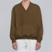 Men V-Neck Solid Color Pockets Pullovers